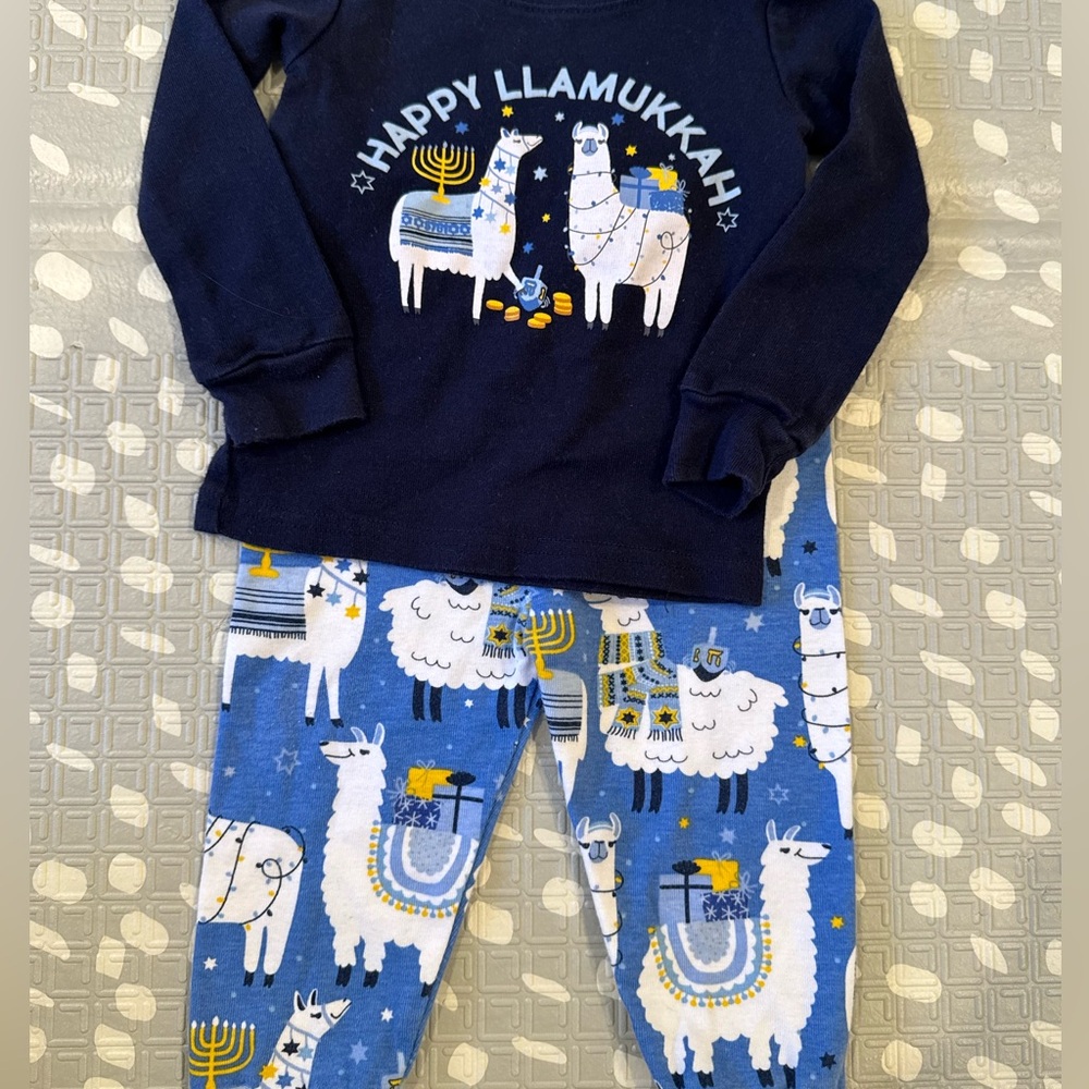 6-9 Month Childrens Place Baby Hanukkah Pajamas Happy Llamakuh Fakily Matching